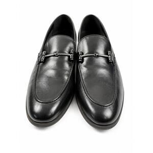 Vince Camuto Black Leather Loafers Mens 11.5M Bit Slip On Dress Shoes w/ Box